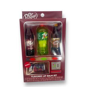 Dr. Pepper A&W Rootbeer 7Up Flavored Lip Balm 4 pack Set